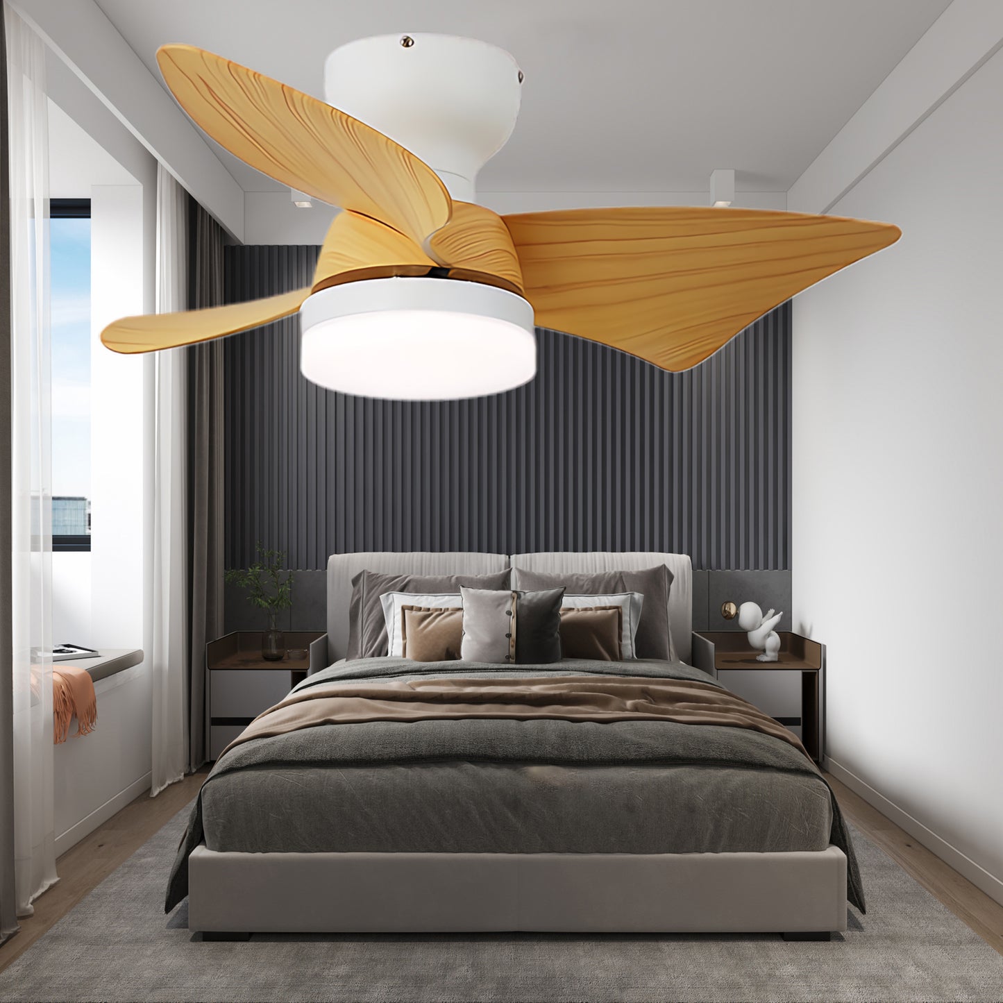 Calix 27 Modern Metal Ceiling Fan Light