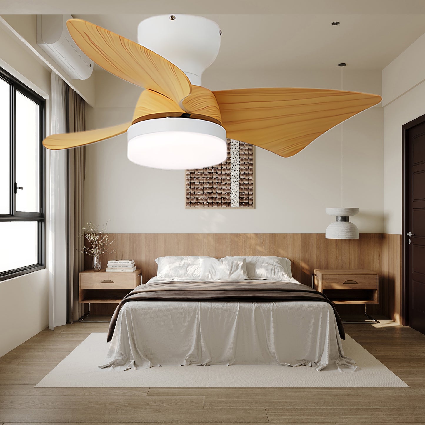 Calix 27 Modern Metal Ceiling Fan Light