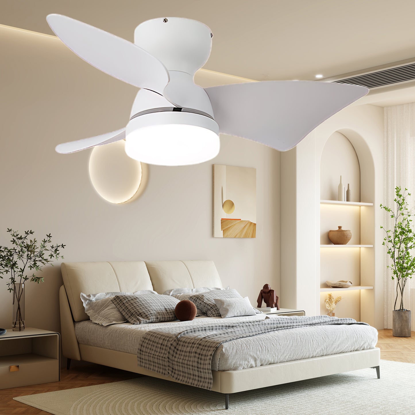 Calix 27 Modern Metal Ceiling Fan Light