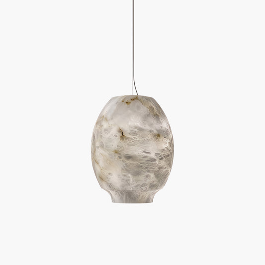 Camille Alabaster Eclectic Metal Pendant Lamp