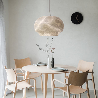 Camille Alabaster Eclectic Metal Pendant Lamp