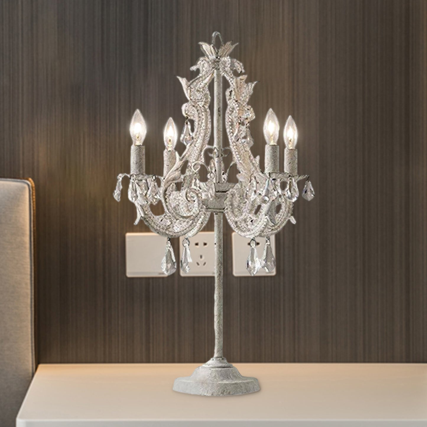 Candle Holder Classic Crystal Table Lamp