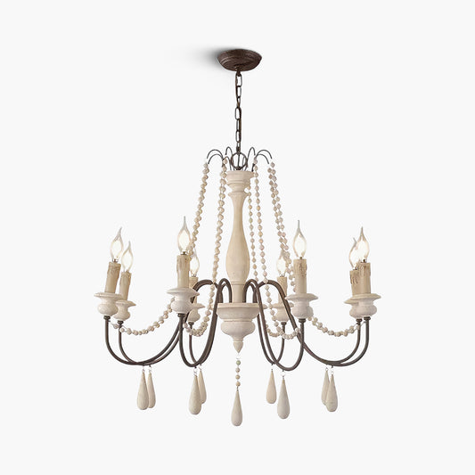 Candle Style Beaded Vintage Metal Chandelier