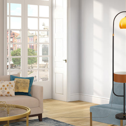 Caramel Arch Mid-century Crystal Floor Lamp