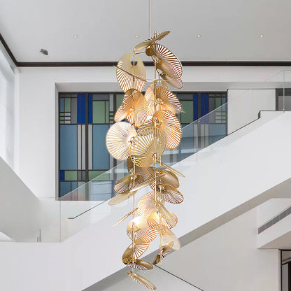 Cattail Leaf Eclectic Metal Chandelier