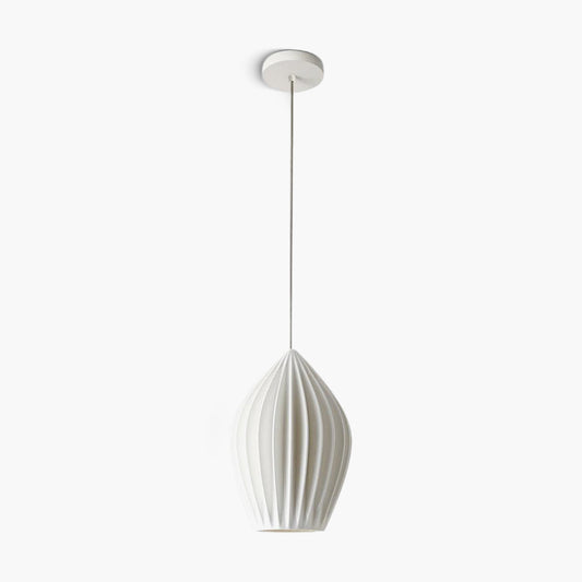 Ceramic Ribbed Eclectic Crystal Pendant light