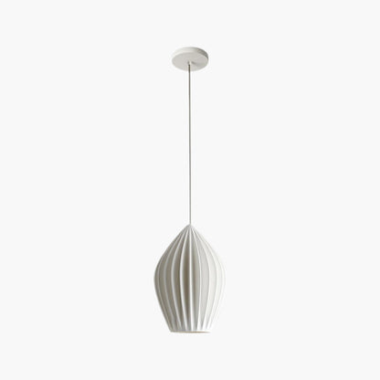 Ceramic Ribbed Eclectic Crystal Pendant light