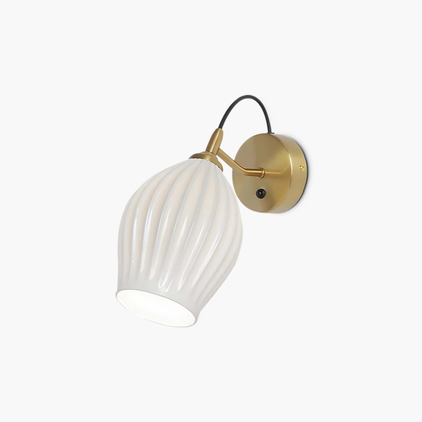 Ceramic Ribbed Eclectic Crystal Wall light