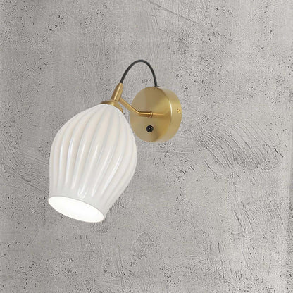 Ceramic Ribbed Eclectic Crystal Wall light