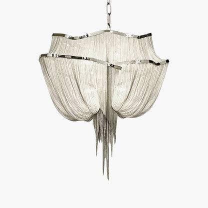 Chains Shimmering Eclectic Metal Chandelier