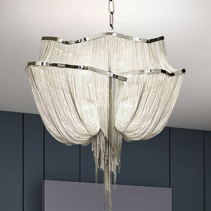 Chains Shimmering Eclectic Metal Chandelier