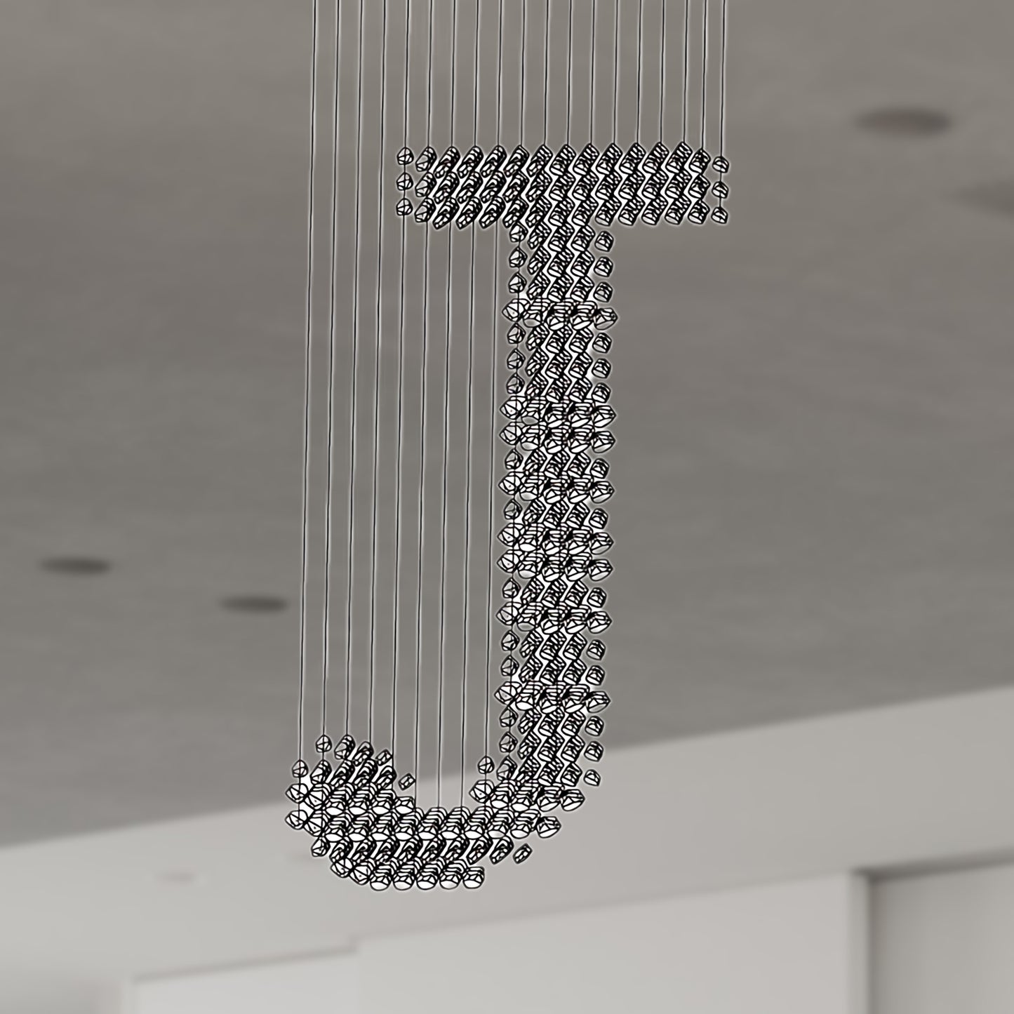 Charcoal Minimalist Metal Chandeliers J