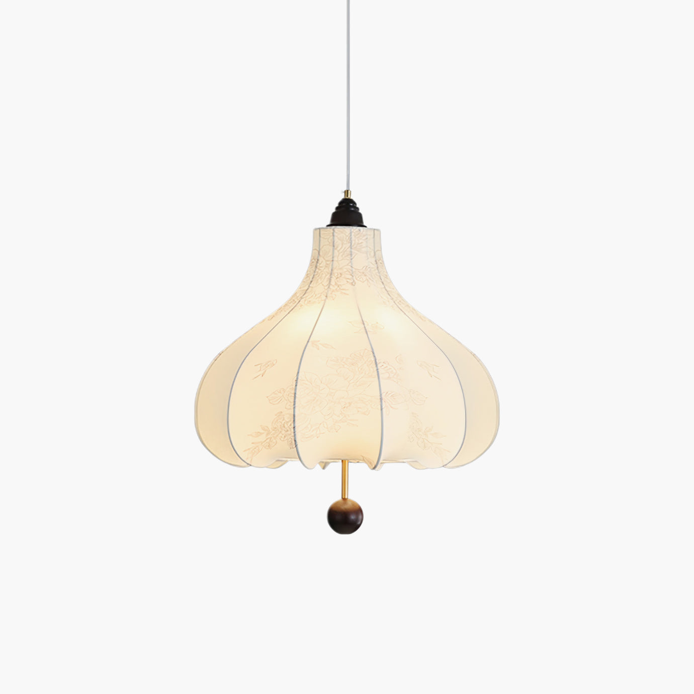 Chestnut Fabric Vintage Metal Pendant Light