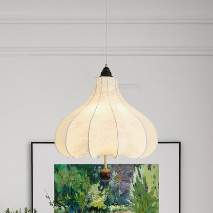 Chestnut Fabric Vintage Metal Pendant Light