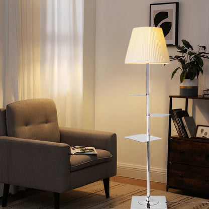 Chrome Prism Side Table Modern Metal Floor Lamp