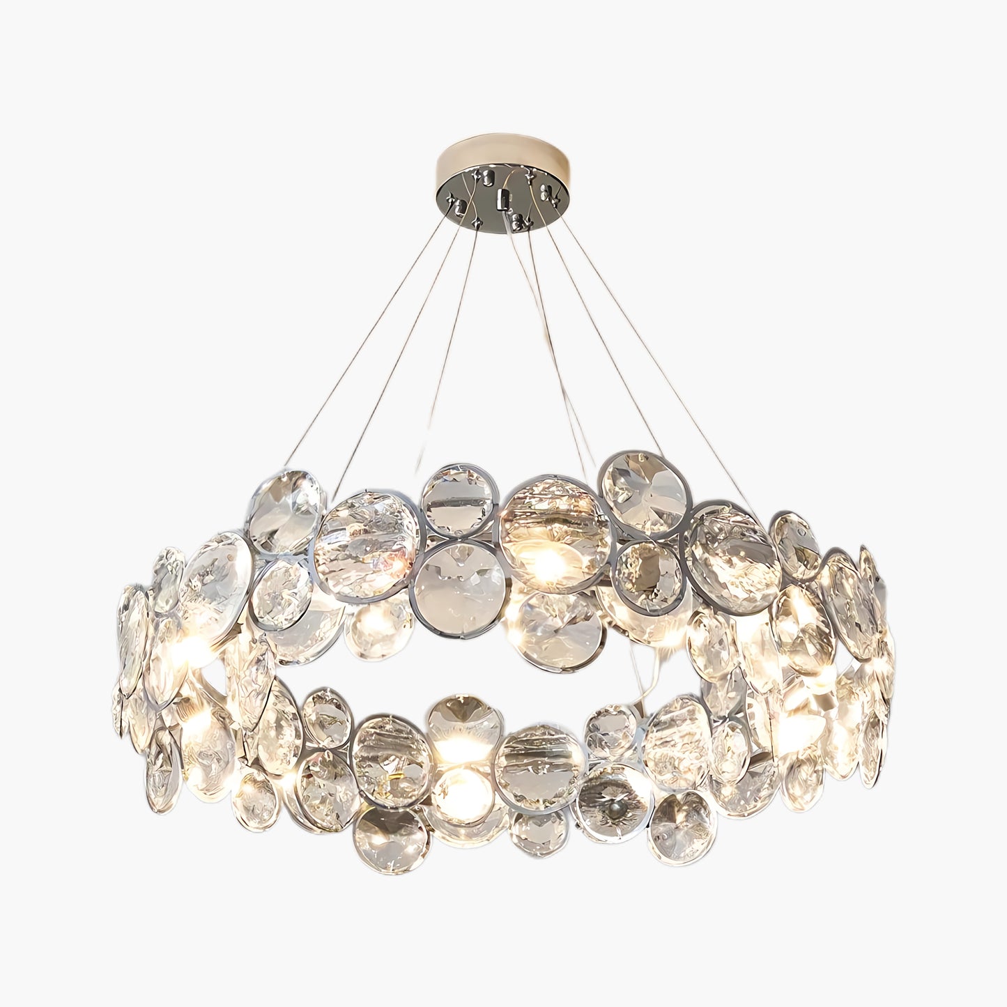 Chrome Round Crystal Modern Steel Chandelier