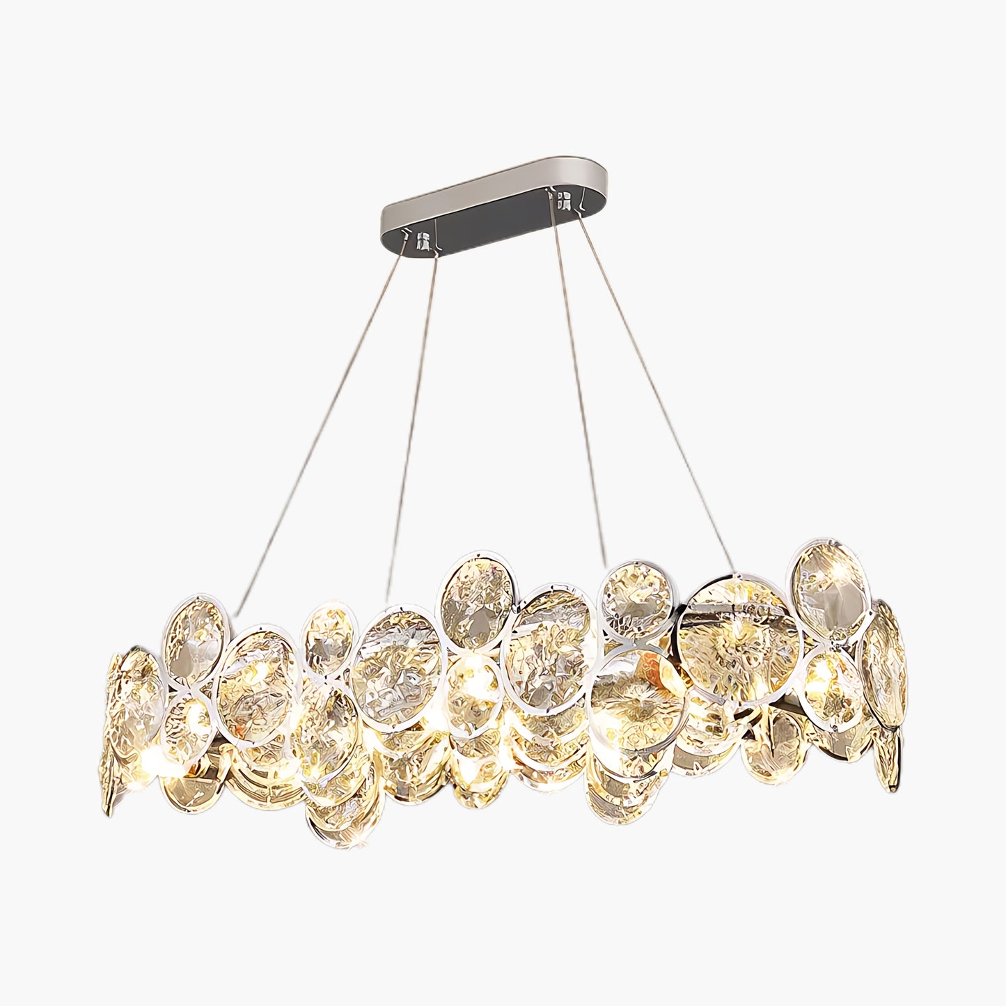 Chrome Round Crystal Modern Steel Chandelier