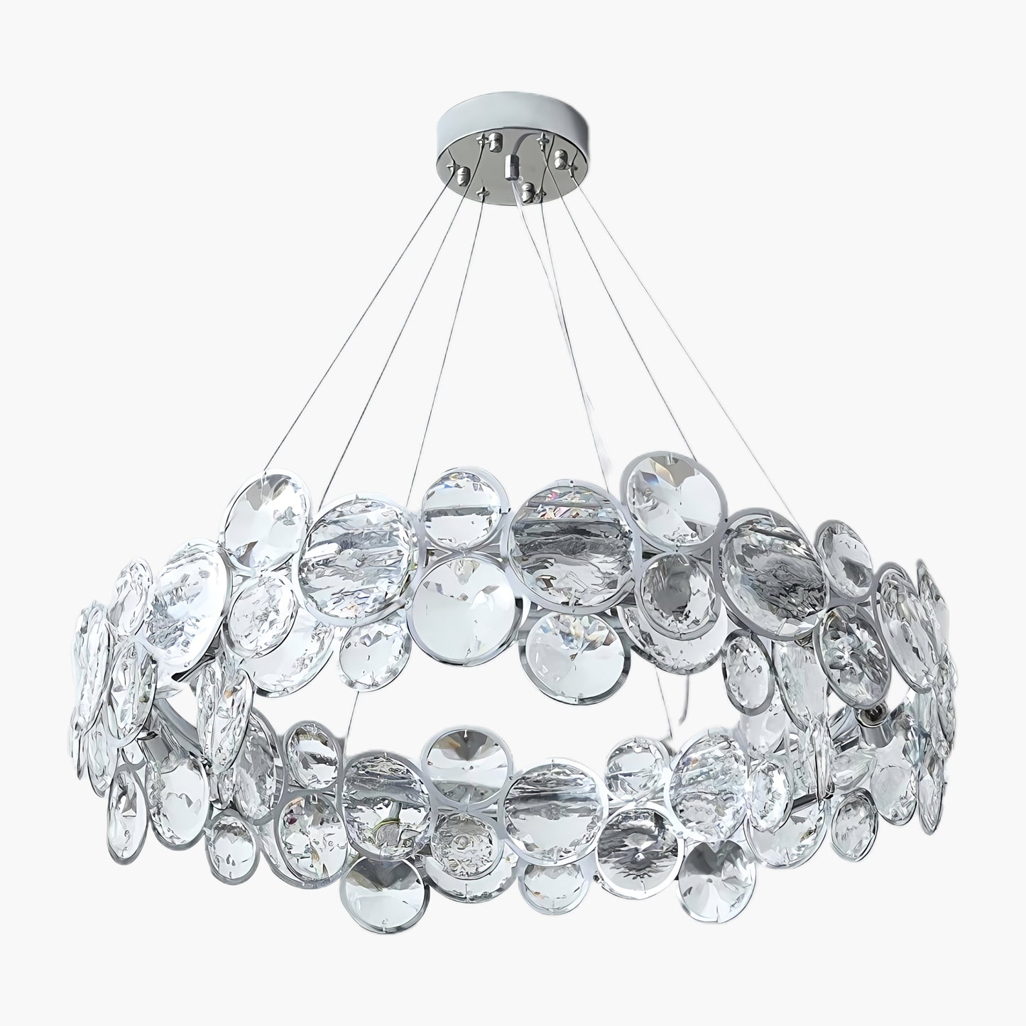 Chrome Round Crystal Modern Steel Chandelier