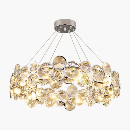 Chrome Round Crystal Modern Steel Chandelier