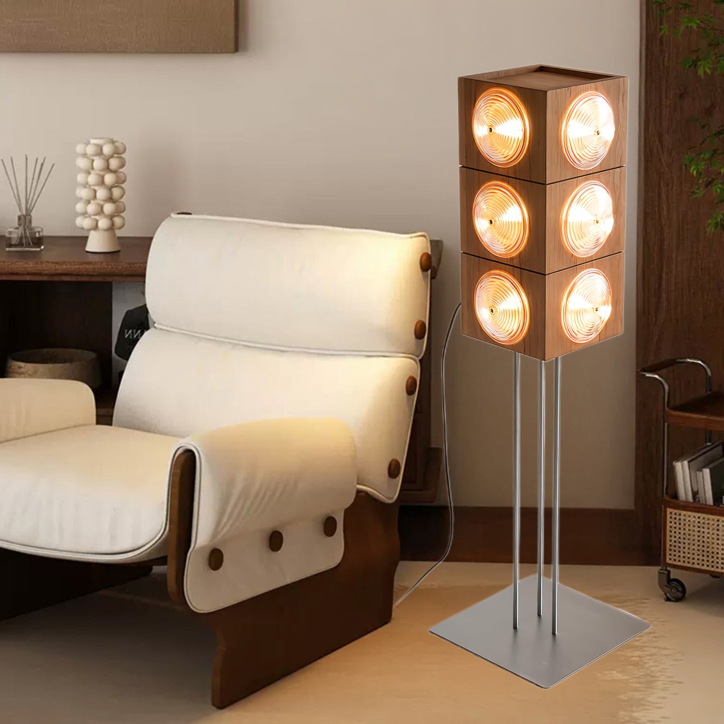 Cinematic Lightbox Camera Vintage Crystal Floor Lamp