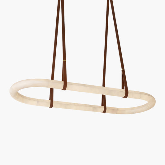 Circle Alabaster Luxury Metal Chandelier