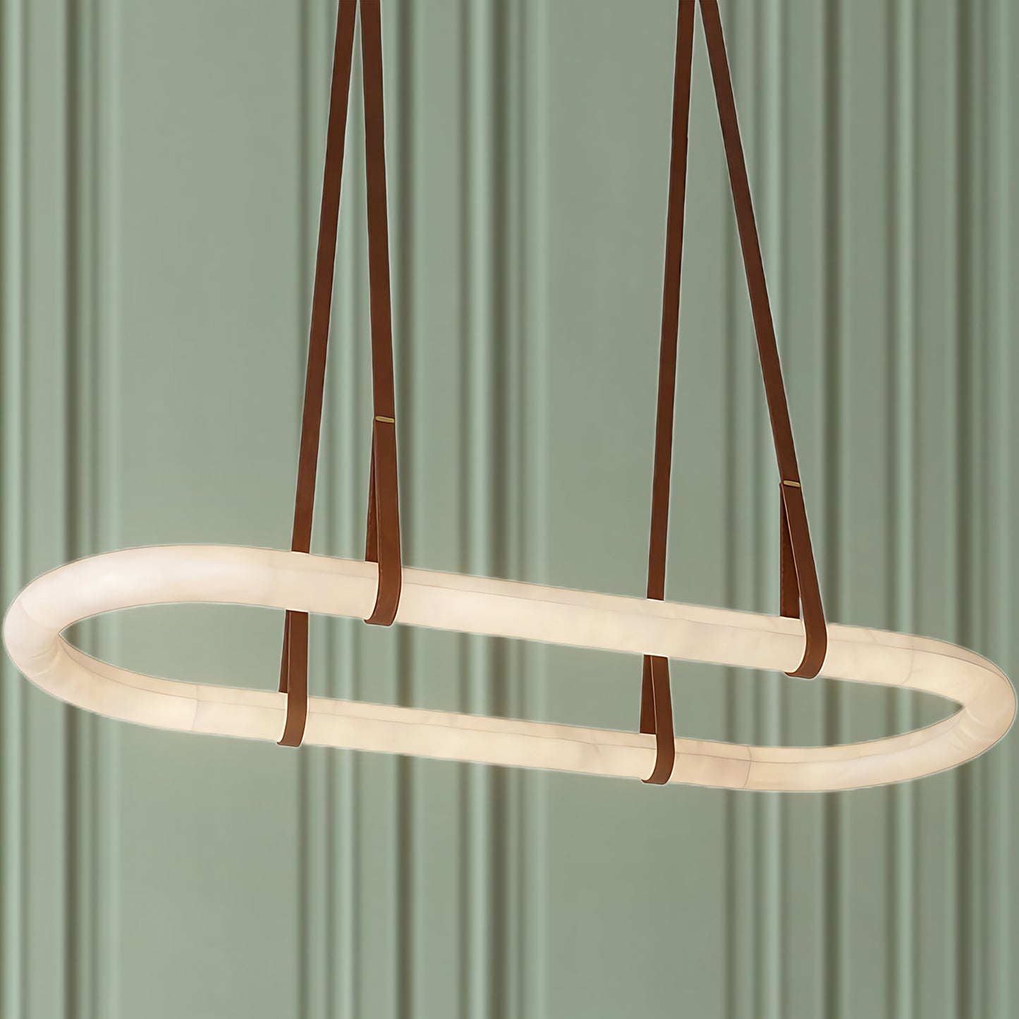 Circle Alabaster Luxury Metal Chandelier