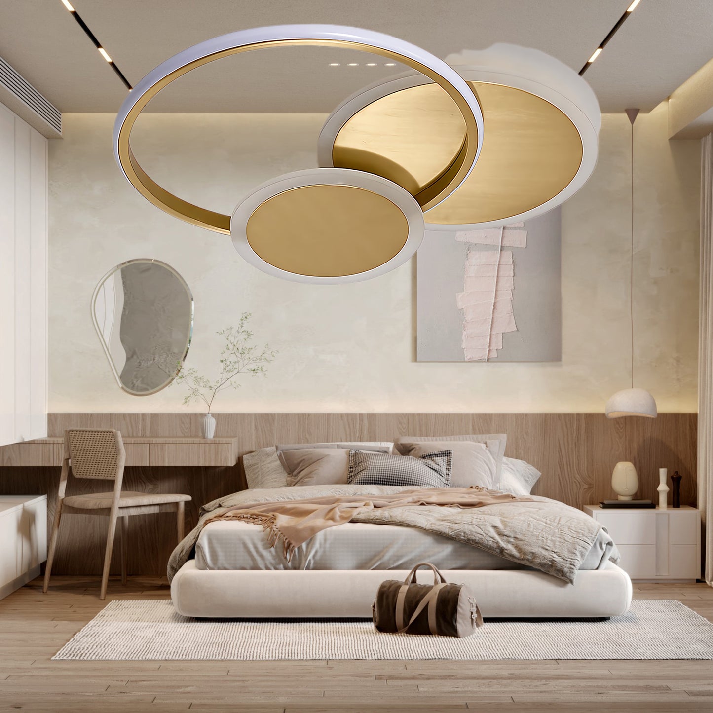 Circles LED Modern Brass Ceiling Light