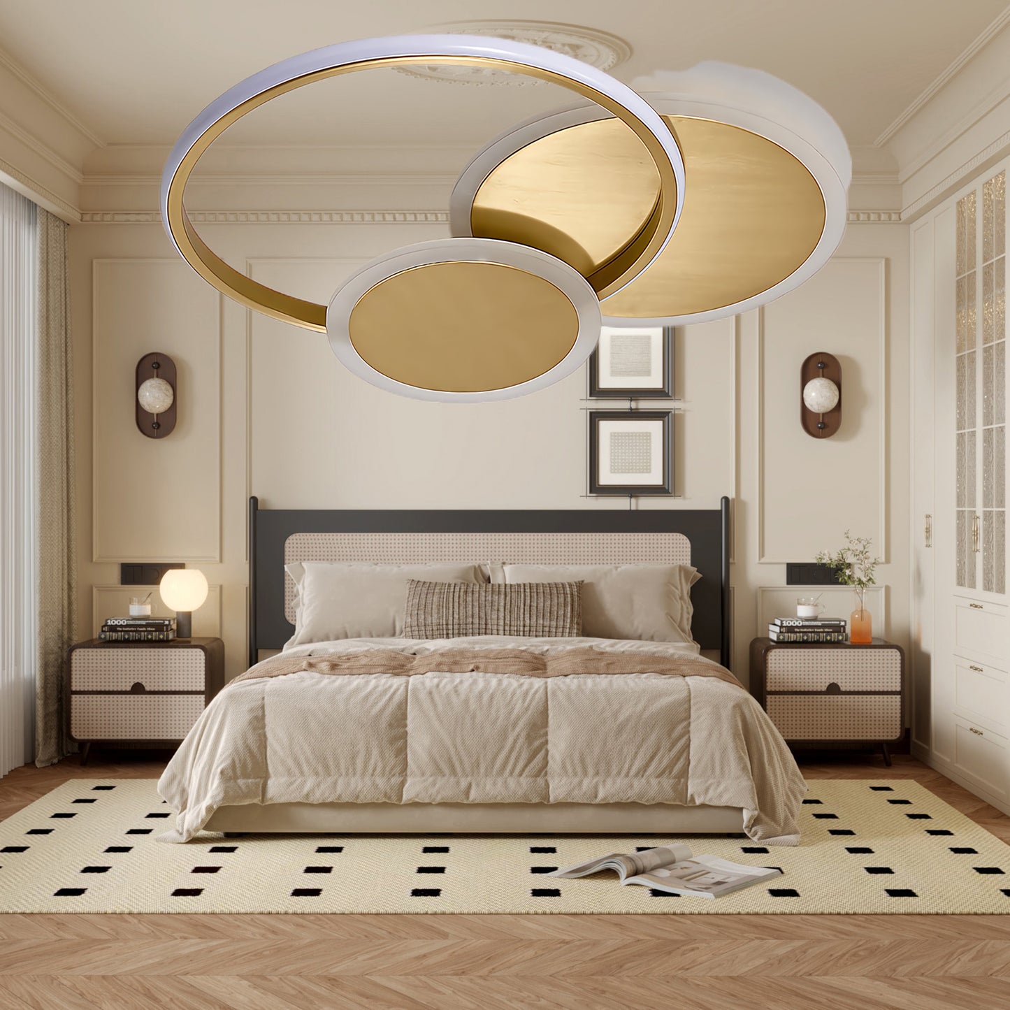 Circles LED Modern Brass Ceiling Light