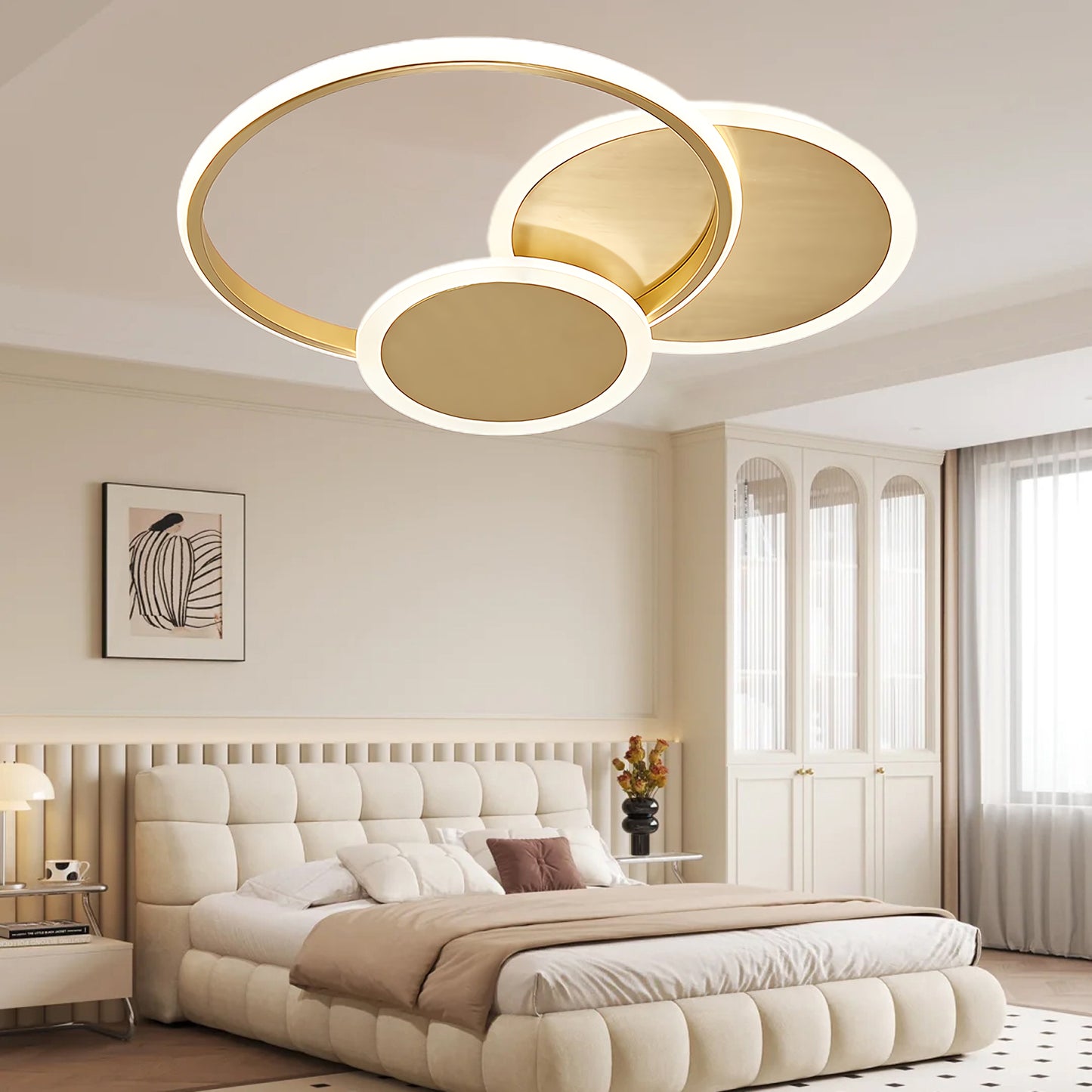 Circles LED Modern Brass Ceiling Light