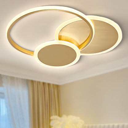 Circles LED Modern Brass Ceiling Light