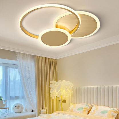 Circles LED Modern Brass Ceiling Light