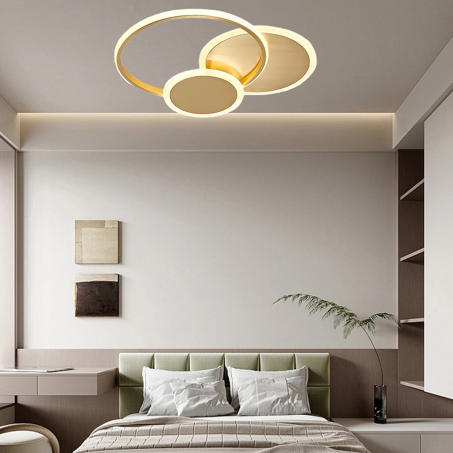 Circles LED Modern Brass Ceiling Light