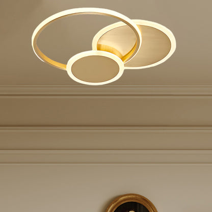 Circles LED Modern Brass Ceiling Light