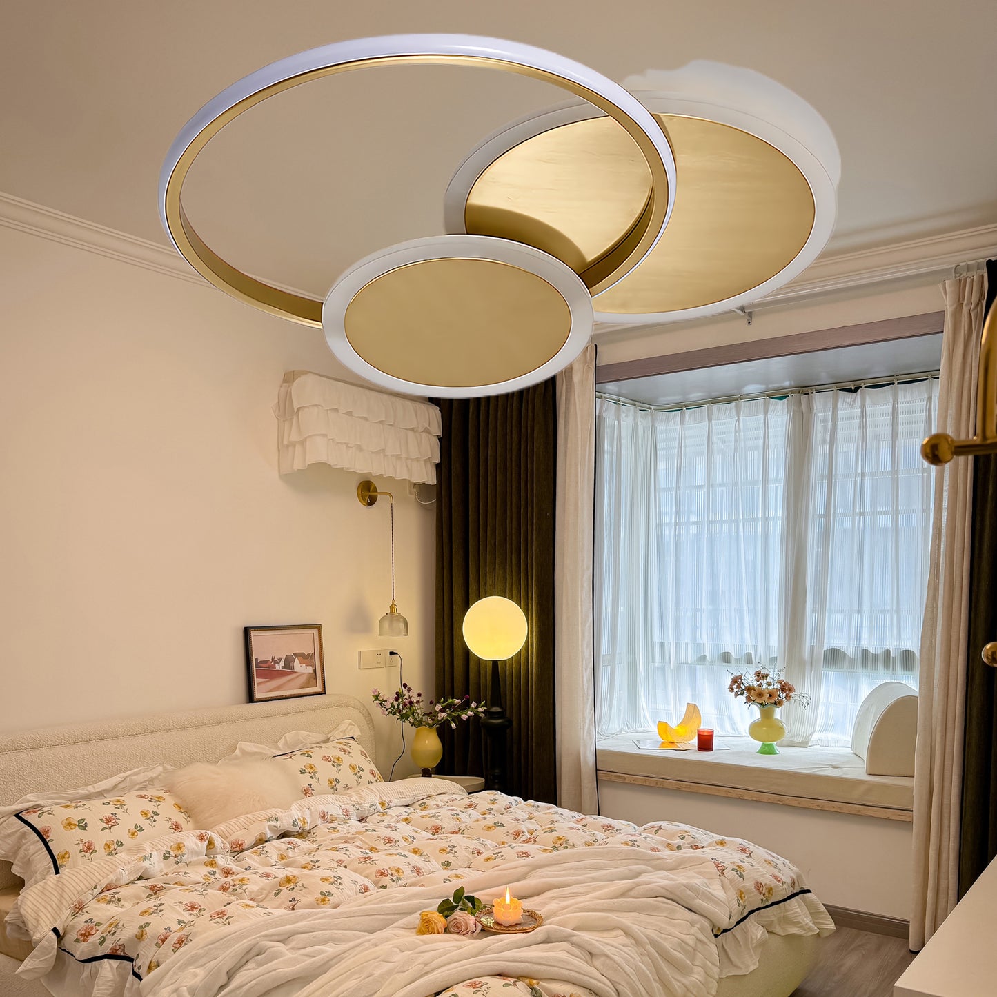 Circles LED Modern Brass Ceiling Light