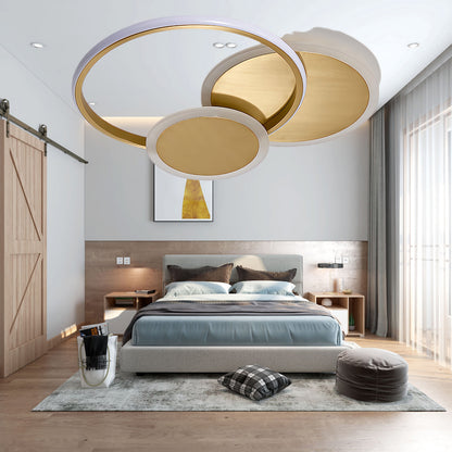 Circles LED Modern Brass Ceiling Light