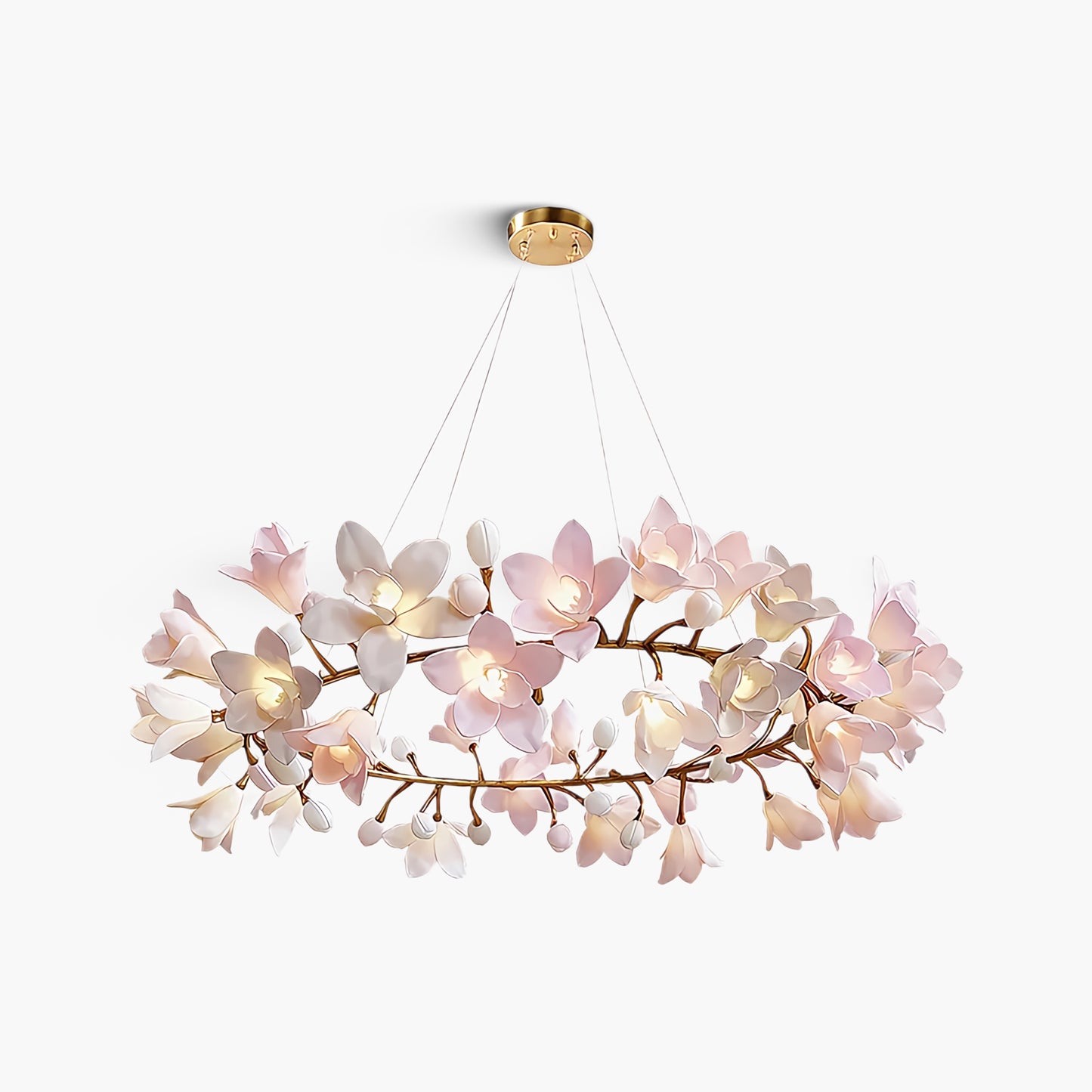 Circular Blossom Art Deco Ceramic Chandelier