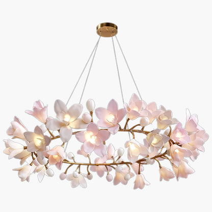 Circular Blossom Art Deco Ceramic Chandelier