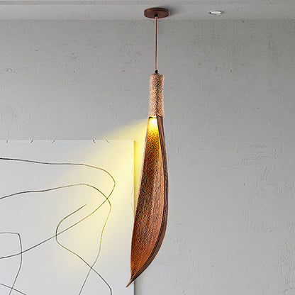 Cocoa Leaf Rustic Metal Pendant Lamp