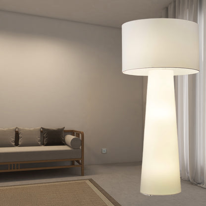 Column Fabric Contemporary Metal Floor Lamp