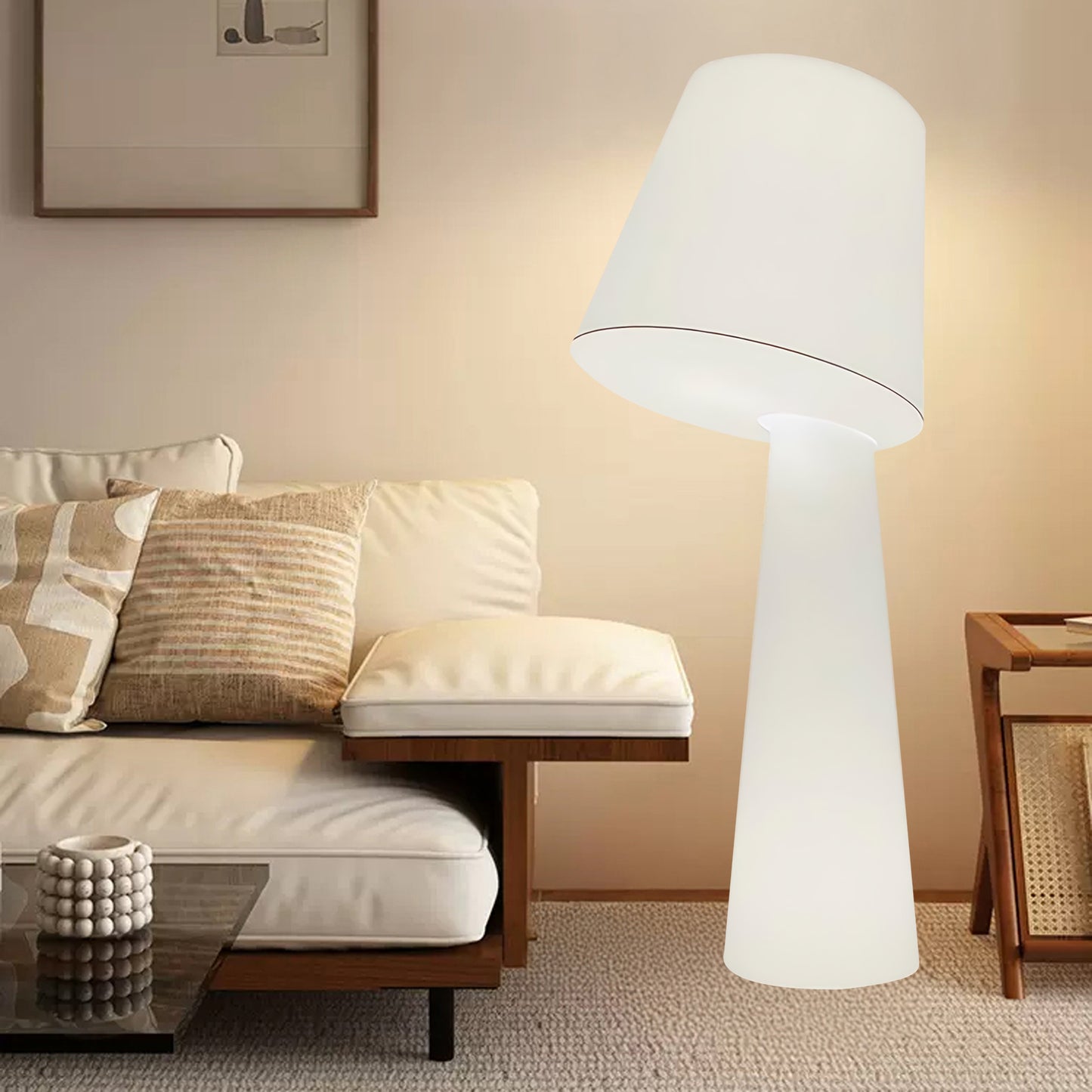 Column Fabric Contemporary Metal Floor Lamp