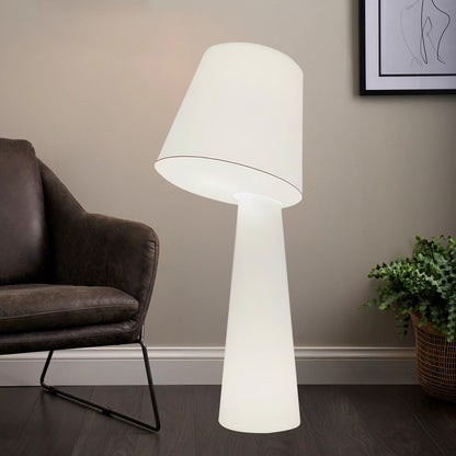 Column Fabric Contemporary Metal Floor Lamp