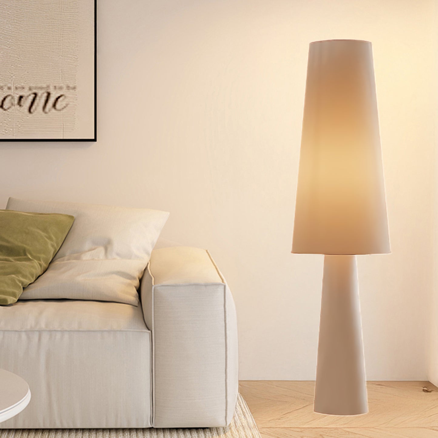 Column Fabric Contemporary Metal Floor Lamp