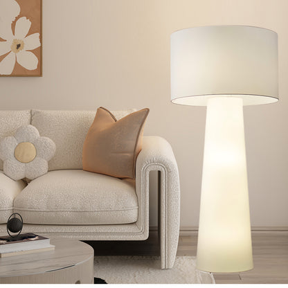 Column Fabric Contemporary Metal Floor Lamp