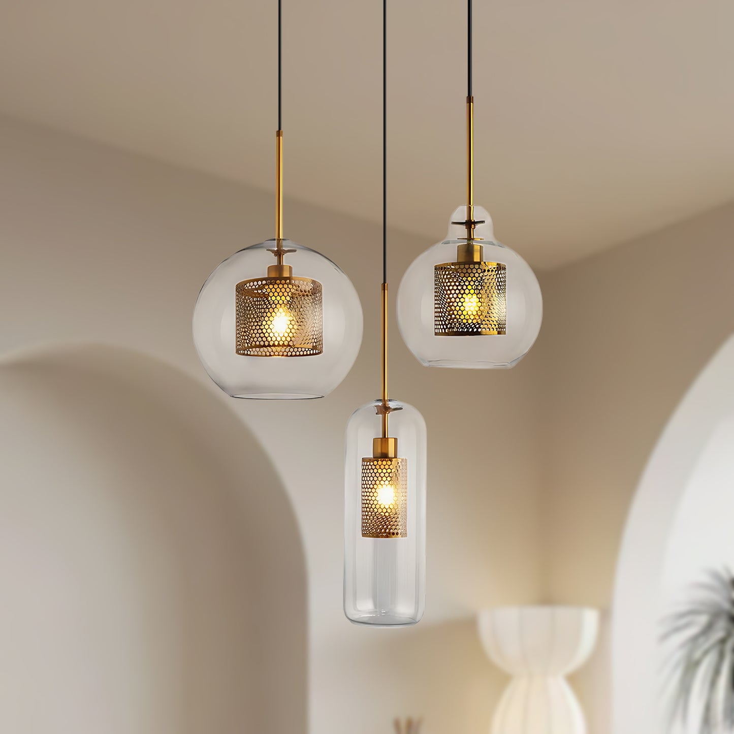 Combined Chiswick Modern Crystal Pendant Light