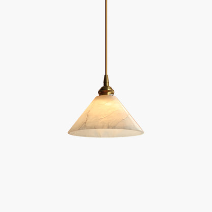 Conical Art Deco Brass Pendant Lamp