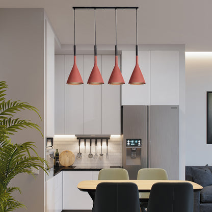 Conical Concrete Eclectic Metal Pendant Light