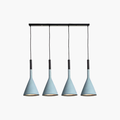 Conical Concrete Eclectic Metal Pendant Light