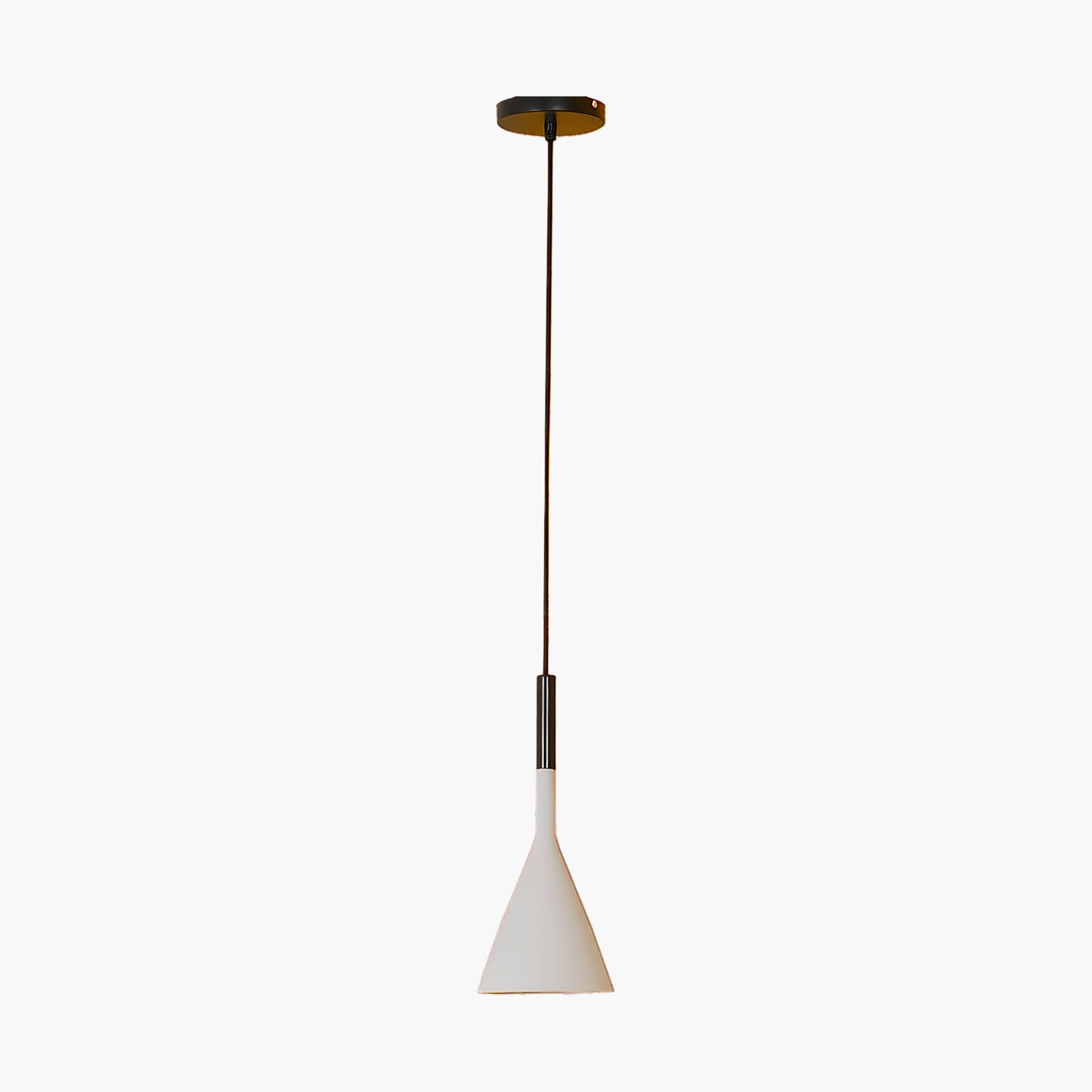 Conical Concrete Eclectic Metal Pendant Light