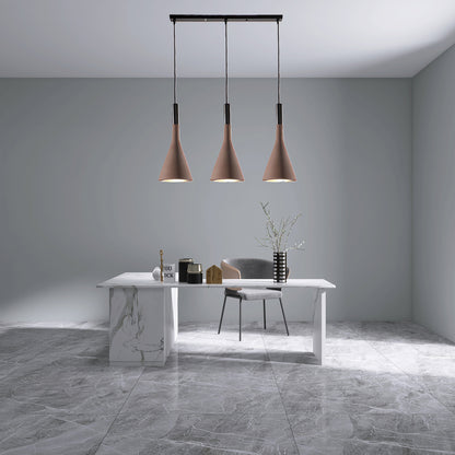 Conical Concrete Eclectic Metal Pendant Light