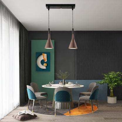 Conical Concrete Eclectic Metal Pendant Light